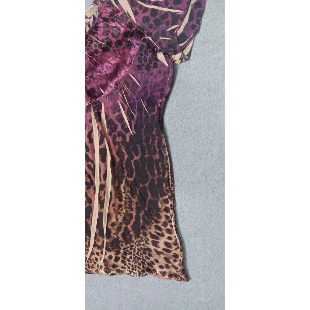 Unity World Wear Flutter Sleeve Tunic Blouse Size 1X Purple Leopard Print Fairy - Picture 5 of 12